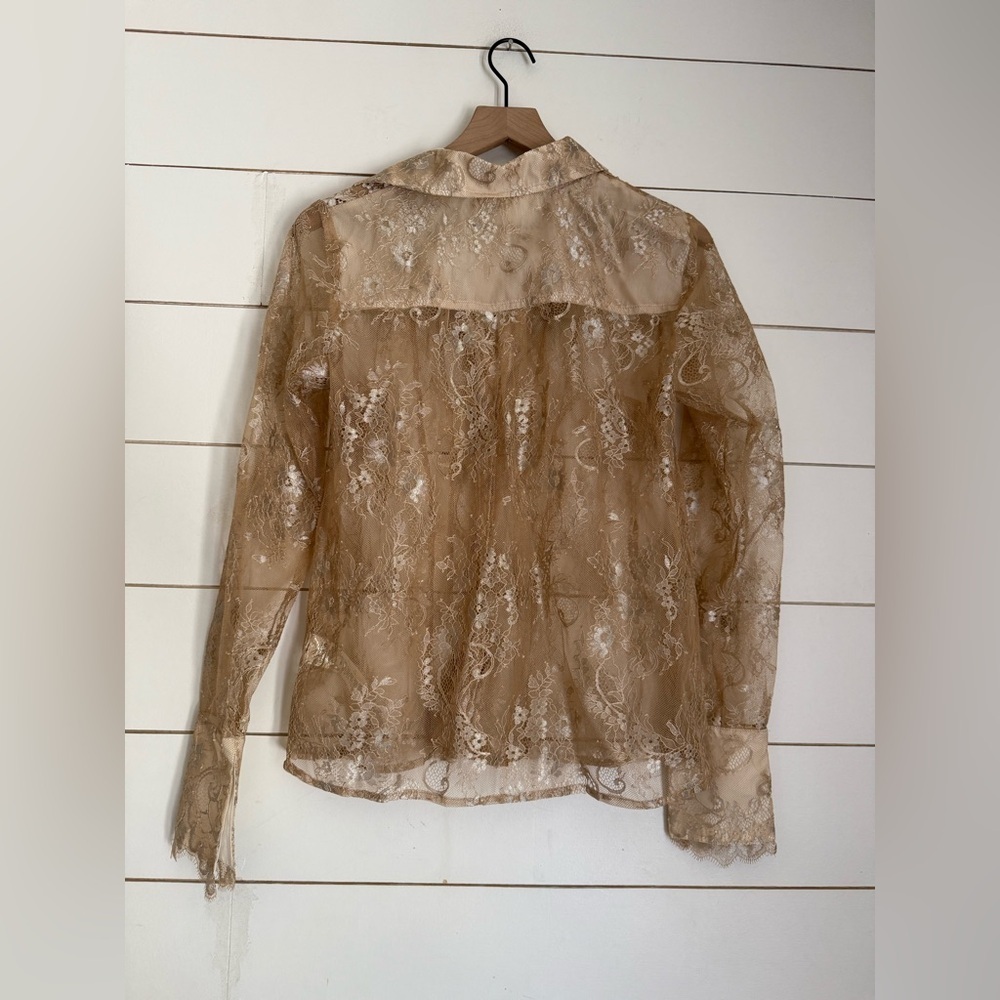 NWT Maeve Anthropologie Lace Buttondown Top - Picture 3 of 6